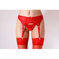 Turbó Csipke PIROS harisnyatartó MAGYAR TERMÉK M