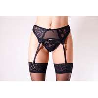 Turbó Csipke FEKETE harisnyatartó MAGYAR TERMÉK XL