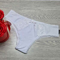 Barones Barones csipkés magas állású brazil-féltanga L, Fehér