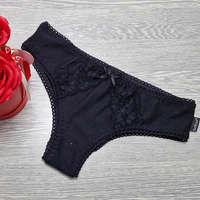 Barones Barones csipkés magas állású brazil-féltanga M, Fekete