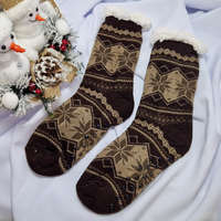 Ollike Férfi norvég mintás zokni mamusz több színben Barna, 39-42