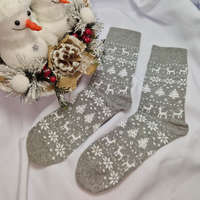 Aura Via Mikulásos-Karácsonyi FÉRFI zokni 39-42, Világos szürke