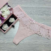 Lemila Női csipkés selyem tanga M, Púder