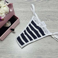 Lucifer Lucifer állítható pántos csíkos TANGA Fehér