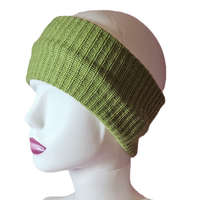 Női kötött egyszínű fülpánt-fejpánt almazöld