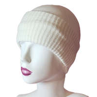 Női kötött egyszínű fülpánt-fejpánt Fehér