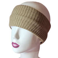 Női kötött egyszínű fülpánt-fejpánt Mogyoró