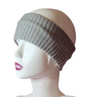 Női kötött egyszínű fülpánt-fejpánt Világos szürke