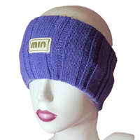 Női kötött fülpánt-fejpánt felirattal Lila