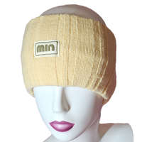 Női kötött fülpánt-fejpánt felirattal sárga