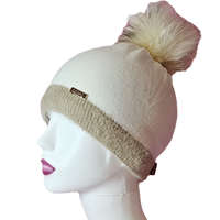 Női kötött polár béléses sapka egyszínű Fehér