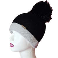 Női kötött polár béléses sapka egyszínű Fekete