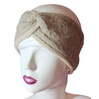 Női kötött szőrmés fülpánt-fejpánt Drapp