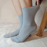 Brinor BRINOR 100% pamut bordás gumi nélküli zokni Világos szürke, 39-40