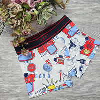 Aura Via Fiú boxer autó mintás Fehér, 6-8 év