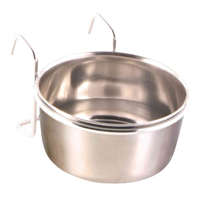  Trixie Bowl with Holder, Stainless Steel | Madáretető (fém) kalitkákba - 300 ml / 9 cm