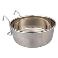  Trixie Bowl with Holder, Stainless Steel | Madáretető (fém) kalitkákba - 900 ml / 14 cm