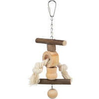Trixie Trixie Toy for ornamental birds | Játék (fa,kötéllel) díszmadarak részére - 20 cm