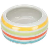 Trixie Trixie Ceramic Bowl | Kerámia tál (fehér,csíkos) rágcsálók részére - 50 ml / 8 cm