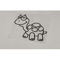 Vidám teknős matrica – fekete kontúr