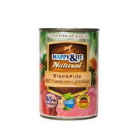 Happy&Fit Happy&Fit | Natural Dog Konzerv Senior | Bárány & Marha Zabliszttel & Lenmagolajjal, felnőtt kutyák számára - 400 g