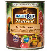Happy&Fit Happy&Fit | Natural Dog Konzerv | Vadhús & Bárány Burgonyával & Sáfrányolajjal, Teljes értékű eledel, felnőtt kutyák számára - 800 g